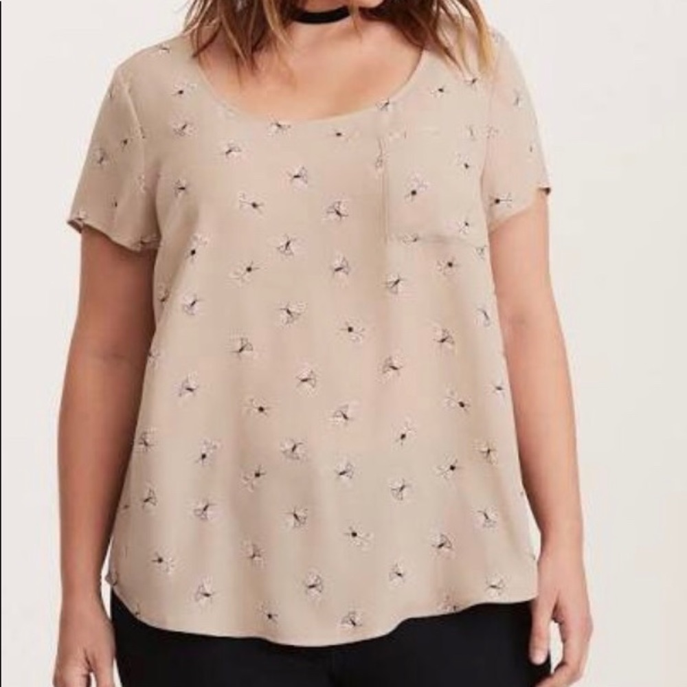 Torrid Moths Georgette Back Button Down
